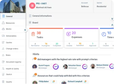 Project management software AEC - project control overview